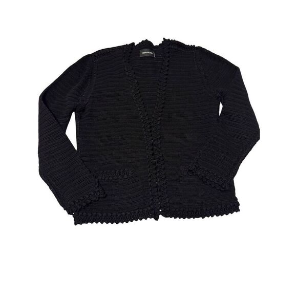 Zadig & Voltaire size large Marty black cotton knit cardigan sweater - NWT - Picture 2 of 12